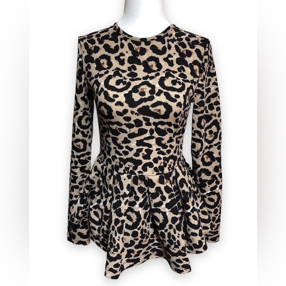 Shein Leopard Print Ruffle Hem Tee